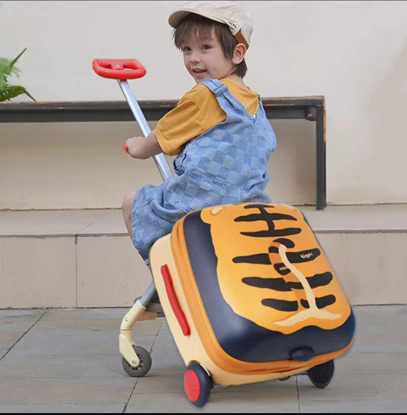 Kids Ride-On Travel Suitcase with Seat & Pull Handle – Multi-Functional Children’s Luggage
