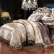 Jacquard Cotton Four‑Piece Luxury Bedding Set – Pure Cotton Duvet Cover & Silk‑Satin Finish Bed Sheet