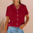Women's Linen Casual Shirt – Short Sleeve Lapel Top for Spring & Summer (S–XXL, 6 Colors)