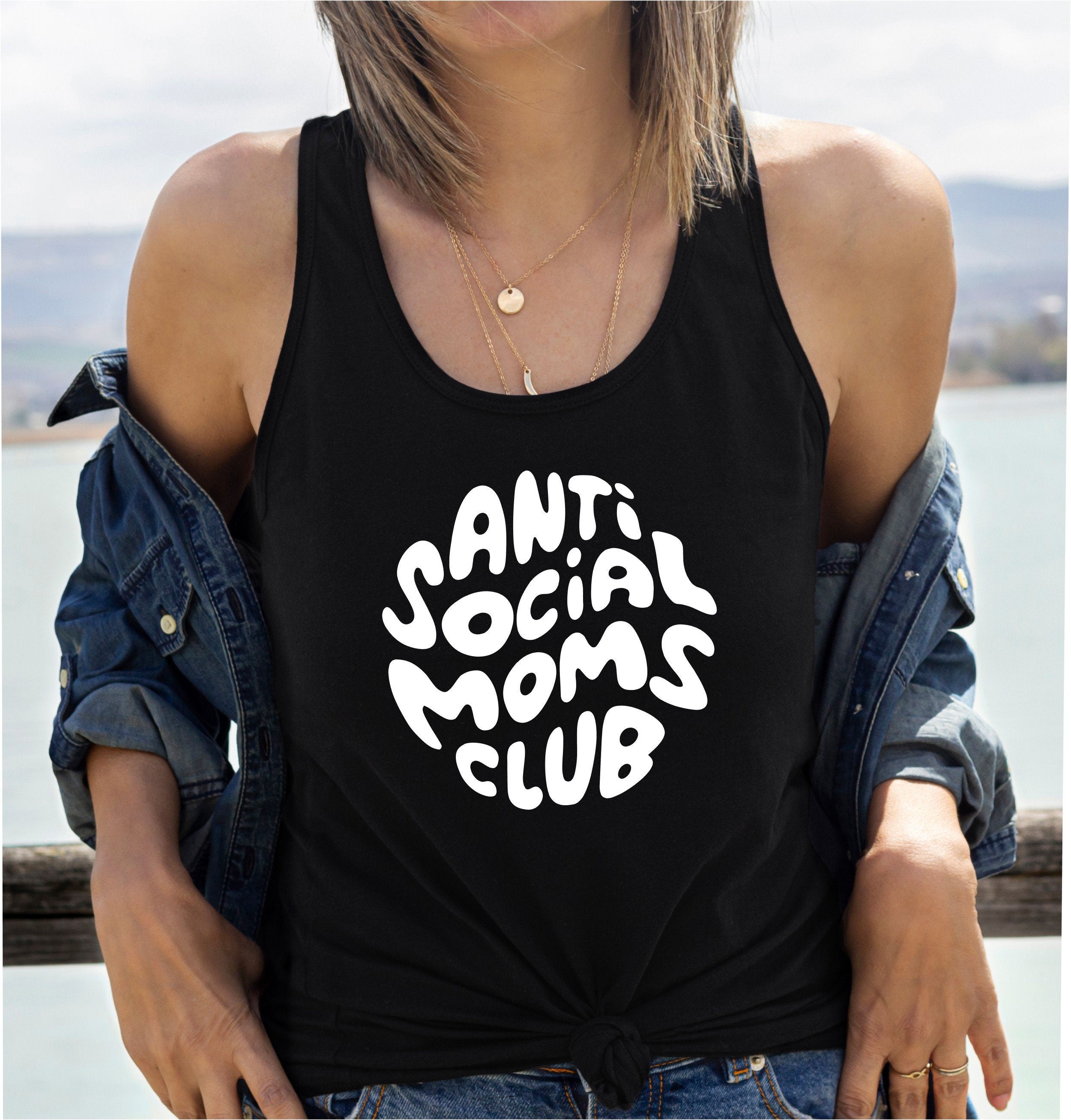 Anti Social Moms Club Racerback Tank Top