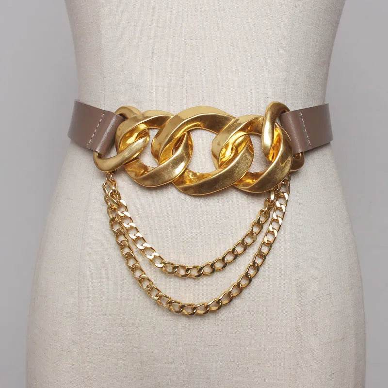 Street shot fashion metal chain link Waist Belt women