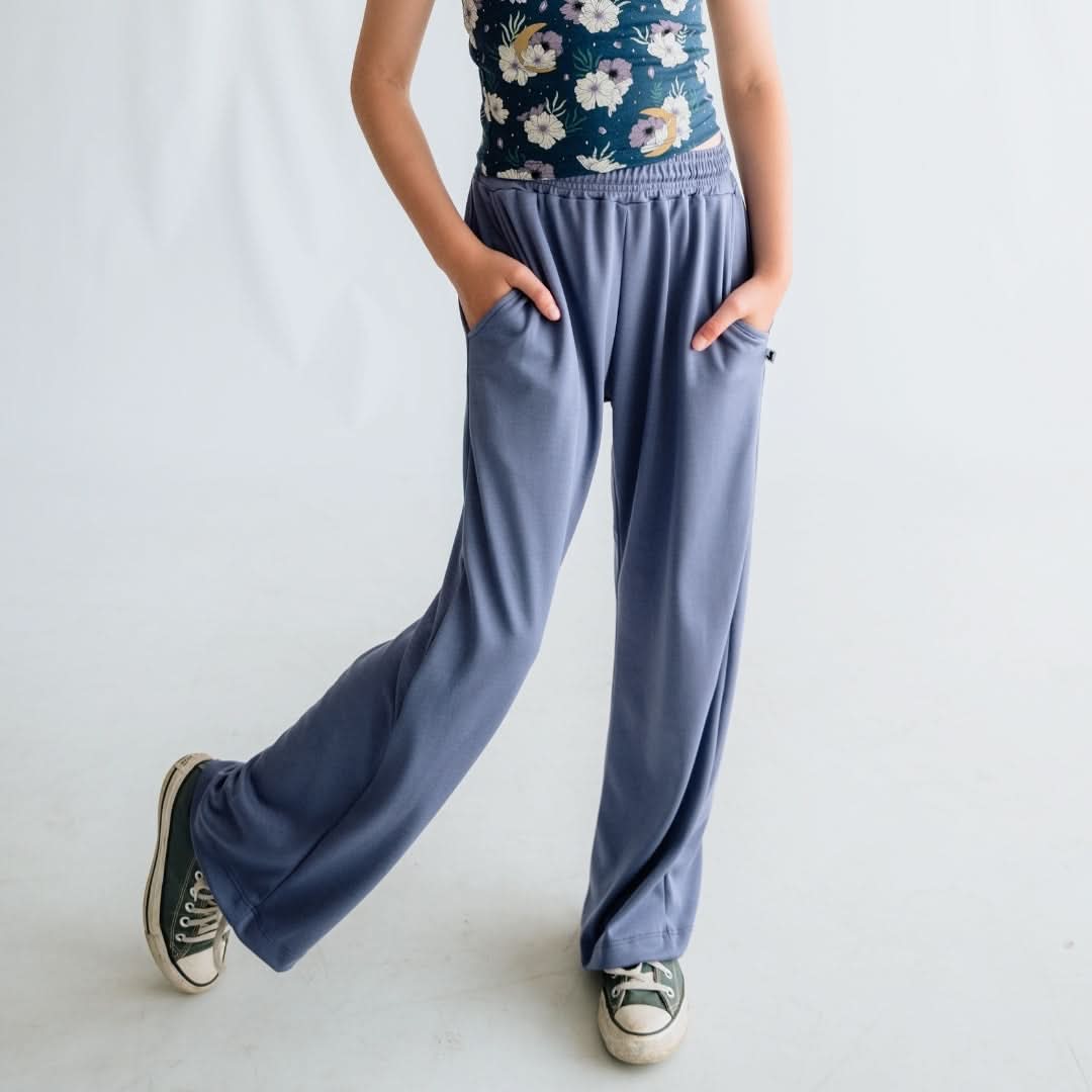 Youth Bamboo Wide Leg Pants | Black