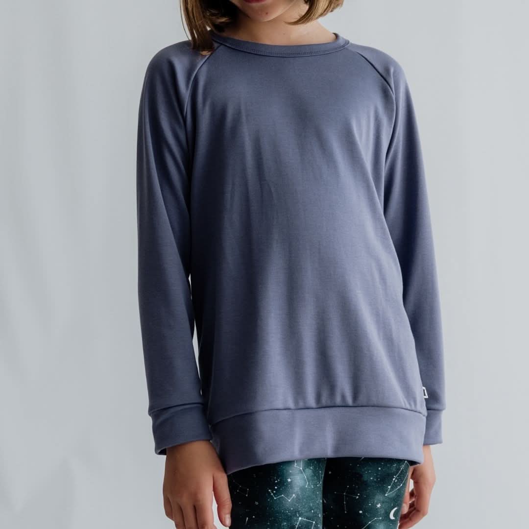 Youth Bamboo Raglan Pullover | Black
