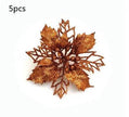Glitter Artifical Christmas Flowers Christmas Tree Decorations For Home Fake Flowers Xmas Ornaments New Year Decor