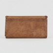 MET Women’s Leather Wallet. Tri-Fold Clutch Organizer with Studded and Whipstitch Detail
