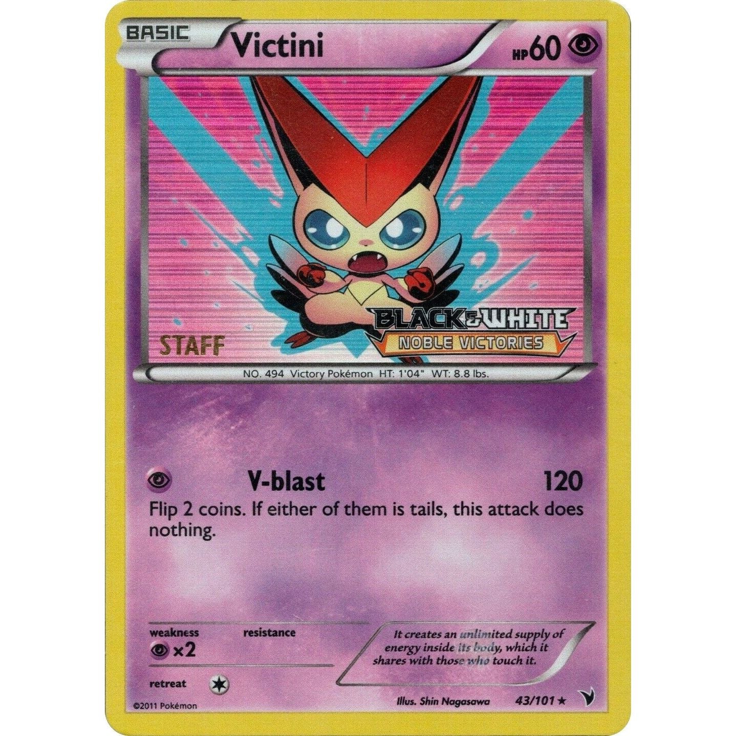 Victini - 43/101 (Prerelease) [Staff] (43/101) (PR)