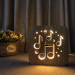 3D Wooden LED Music Note Atmosphere Night Light – USB Warm White