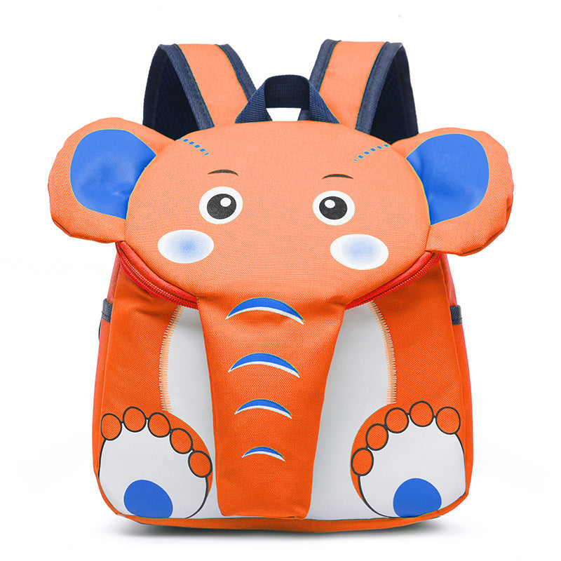 3D Cartoon Elephant Kids Backpack – Cute Oxford School Bag for Children