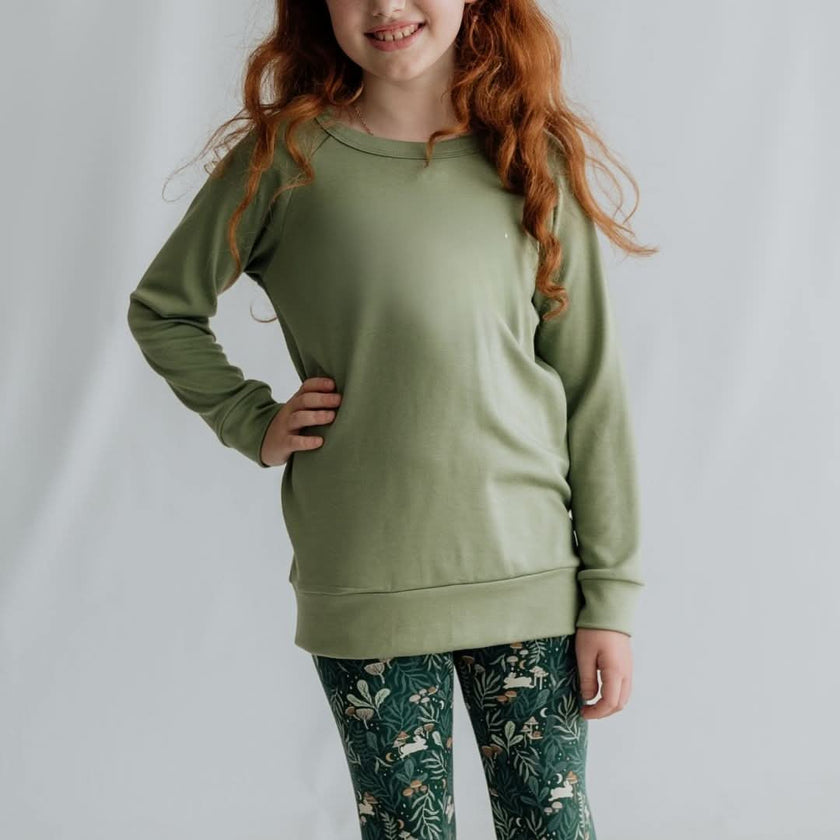 Youth Bamboo Raglan Pullover | Black