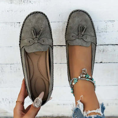 Women's Round Toe Loafers – Non-Slip Soft Comfortable Flat Shoes