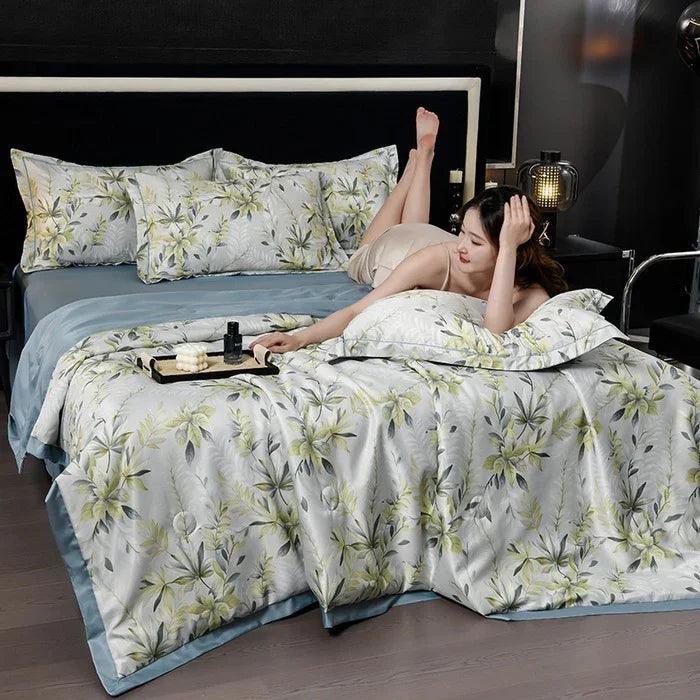 Printed Washed Tencel Summer Cooling Duvet Four-piece Set