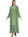 Elegant Two piece for ArabWomen Abaya Underwear dress and Kimono Abaya Open front Abaya for  Middle Easter Arab Dubai Women