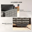 Patio Furniture Set, Cushions, Sofa, Loveseat, Storage Table, Gray