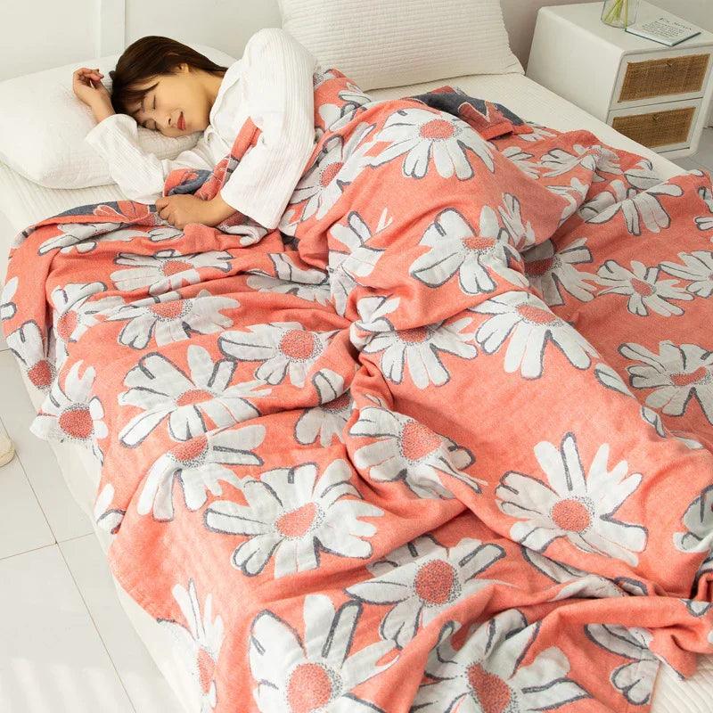 Cotton Four-layer Gauze Towel Blanket Air Conditioning Blanket Thin Duvet