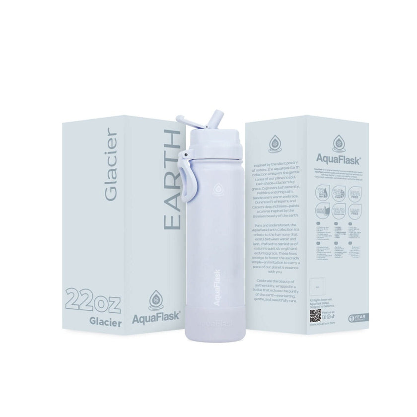 AquaFlask Earth Collection 22oz Stainless Steel Water Bottle – Insulated, Hot 12hrs Cold 24hrs