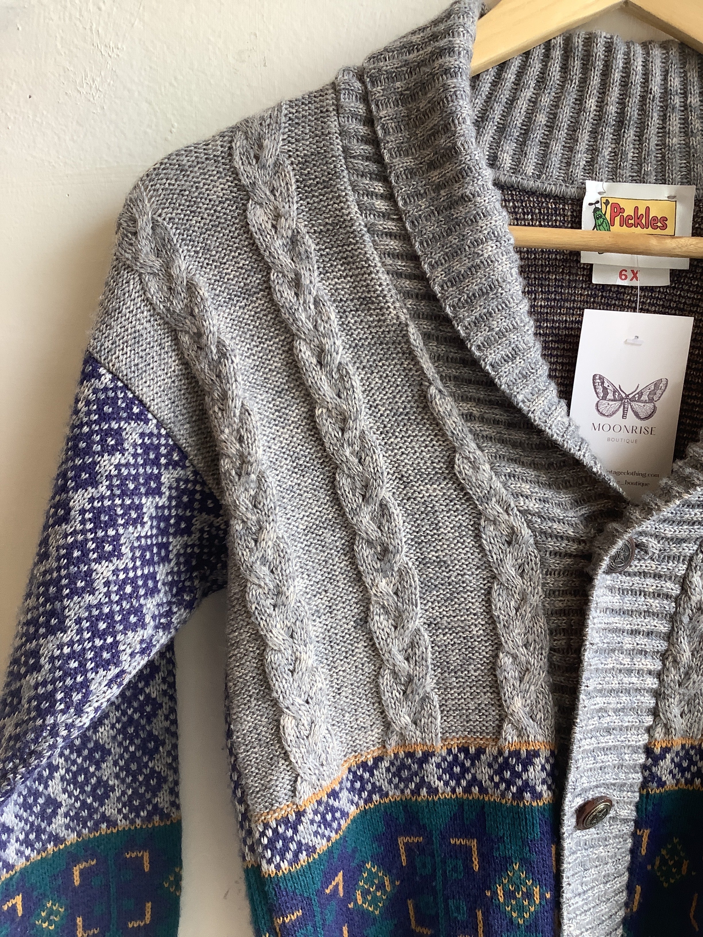 Vintage Pickled Kids Grandpa Cardigan