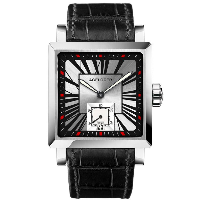 Men's Leather Watch Automatic Mechanical Waterproof Dress Watch
