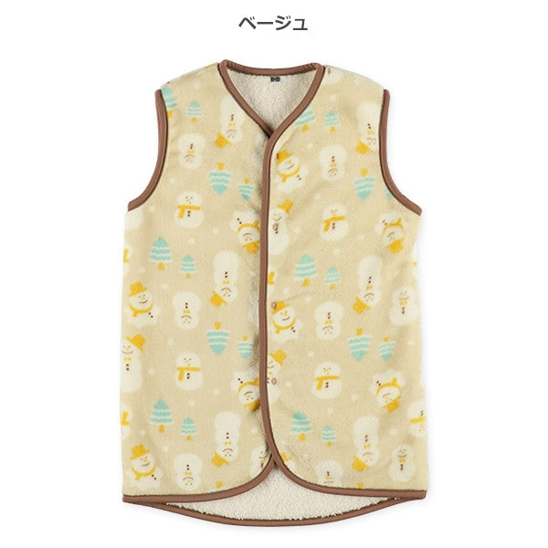 西松屋 ELFINDOLL マイクロフリース裏ボアロングポンチョ（雪だるま） 正規品