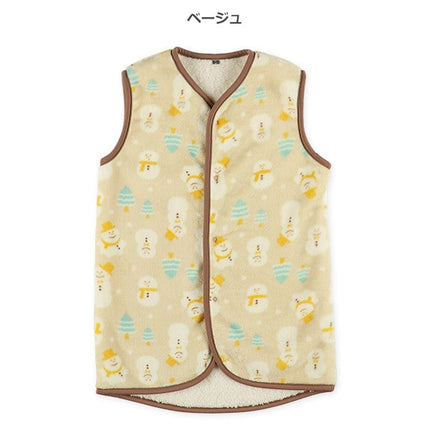 西松屋 ELFINDOLL マイクロフリース裏ボアロングポンチョ（雪だるま） 正規品