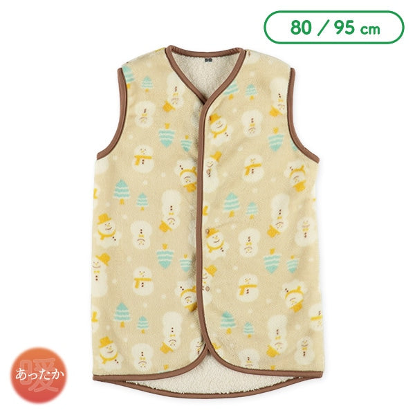 西松屋 ELFINDOLL マイクロフリース裏ボアロングポンチョ（雪だるま） 正規品