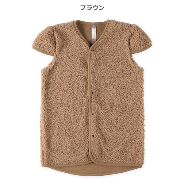 西松屋 ELFINDOLL ボアロングポンチョ（ブラウン無地） 正規品