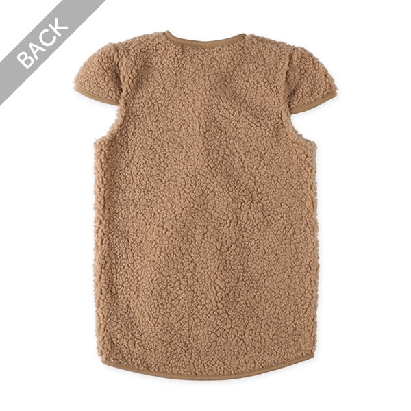 西松屋 ELFINDOLL ボアロングポンチョ（ブラウン無地） 正規品