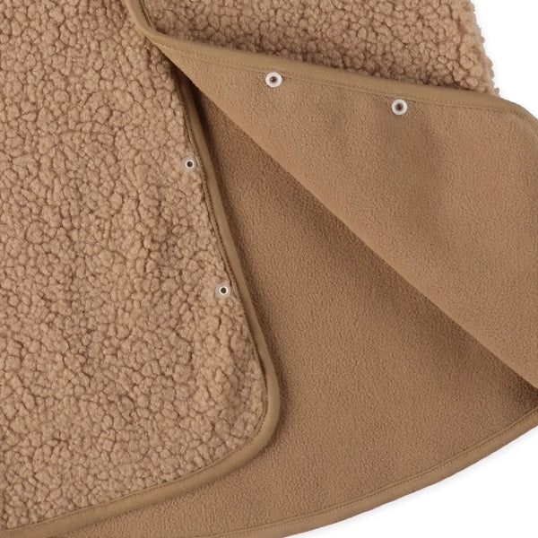 西松屋 ELFINDOLL ボアロングポンチョ（ブラウン無地） 正規品