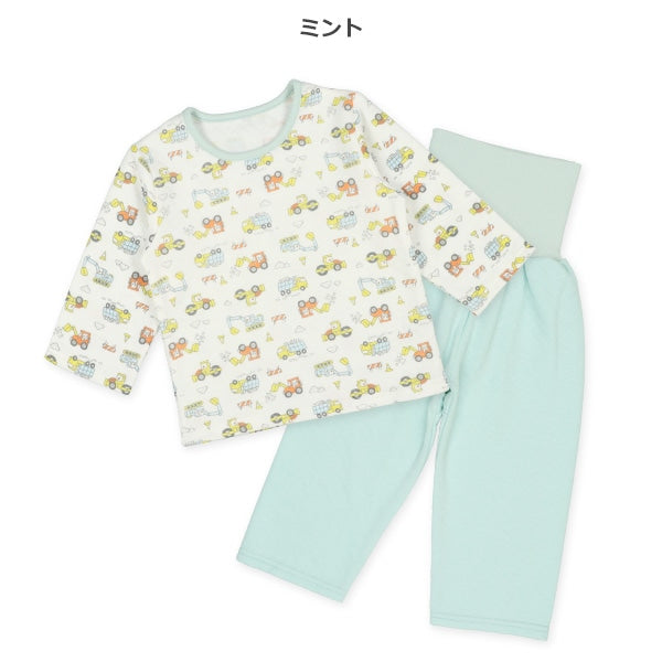 西松屋 ELFINDOLL ニットキルト腹巻付き長袖パジャマ（はたらくくるま・工事） 正規品