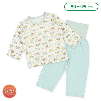 西松屋 ELFINDOLL ニットキルト腹巻付き長袖パジャマ（はたらくくるま・工事） 正規品