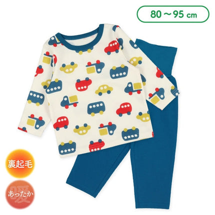 西松屋 ELFINDOLL 腹巻付き裏起毛長袖パジャマ（カラフルくるま） 正規品