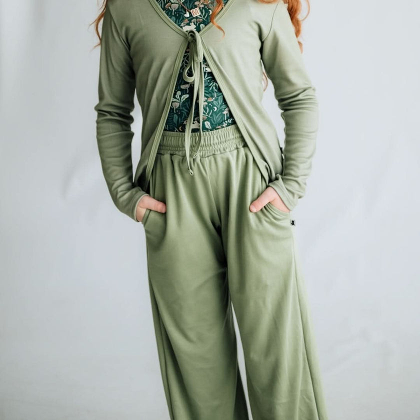 Youth Bamboo Wide Leg Pants | Dusty Lilac