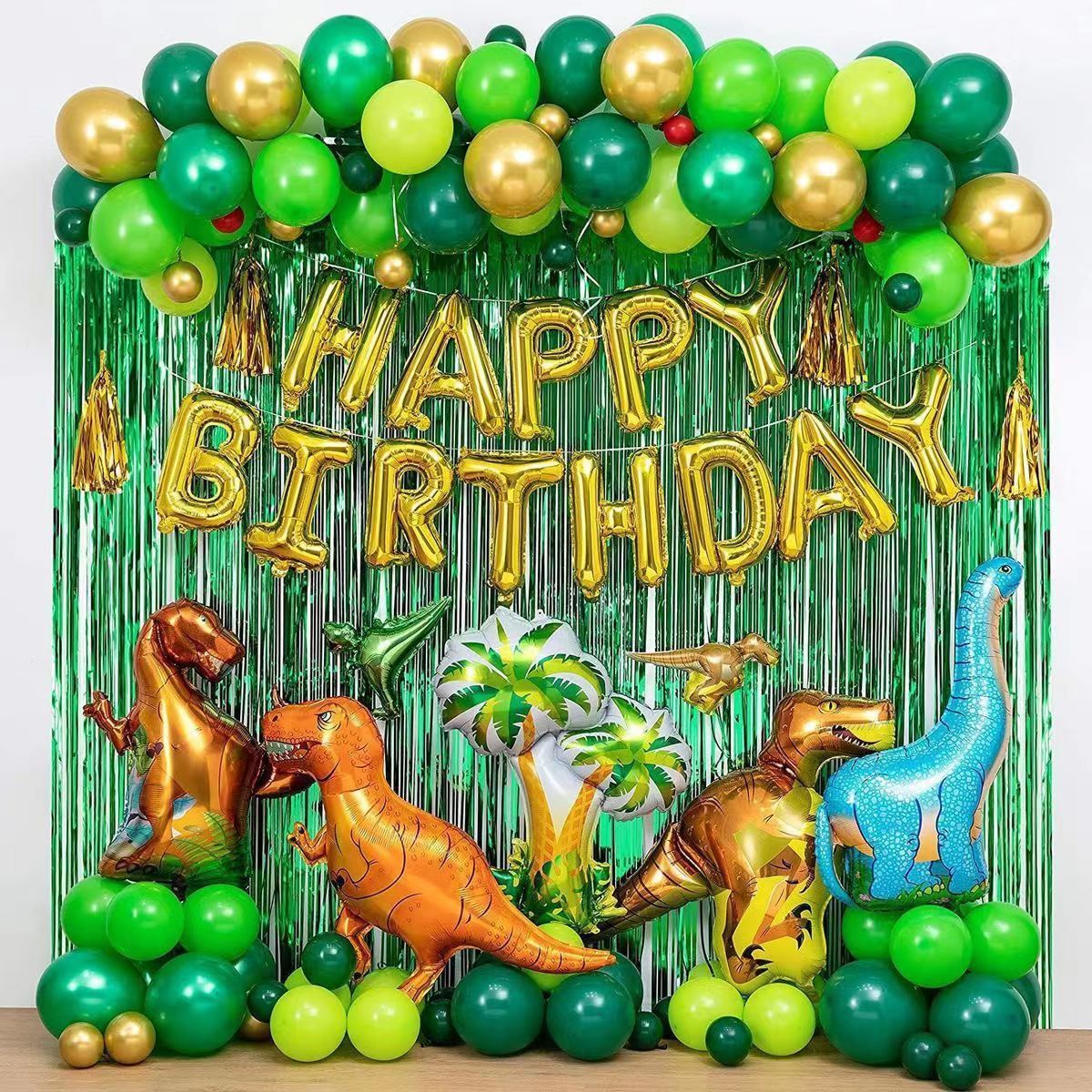 113 Pieces Dinosaur Party Balloon Decoration Set – Birthday Supplies Kit