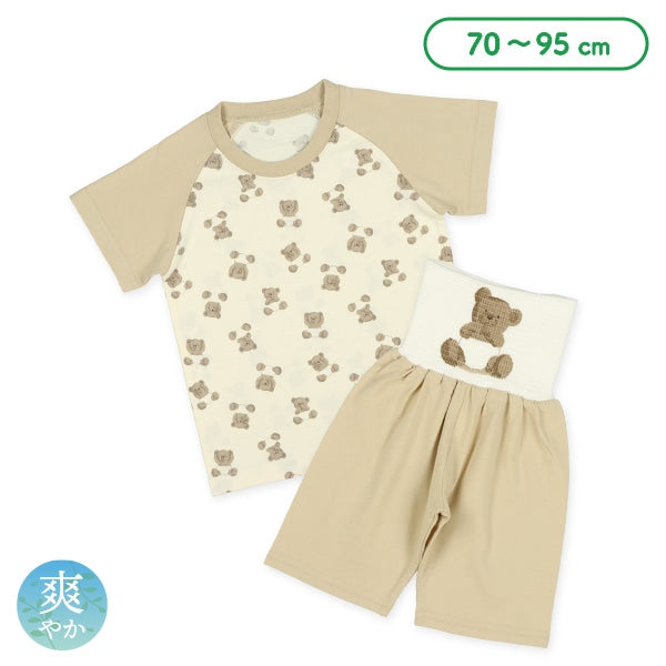 西松屋 腹巻付きラグラン半袖パジャマ（くまの赤ちゃん） 正規品