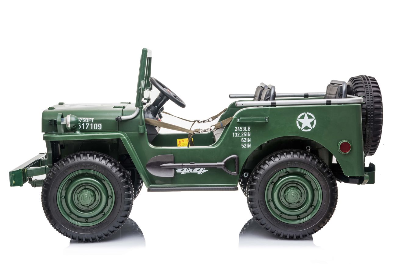 24V Army Jeep 3 Seater DELUXE Kids Ride On Car with Remote Control