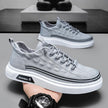 Men's Canvas Slip-On Sneakers Striped Color-Block Low-Top Casual Shoes