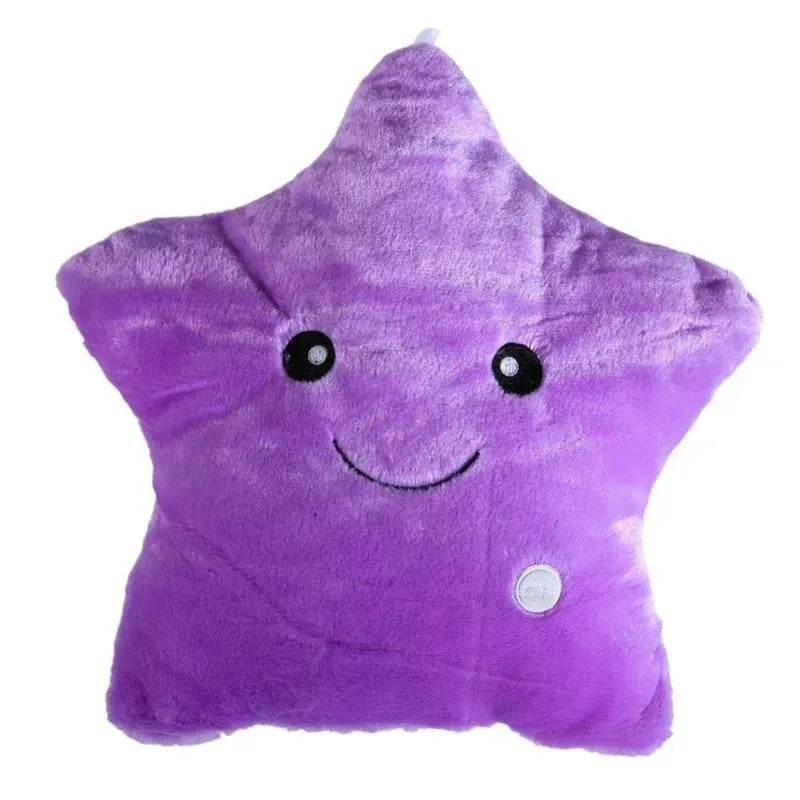 Unique Luminous Pillow Vivid Star Design LED Light Colorful Cushion Stars Plush Pillow Toys Gift For Kids Children Girl