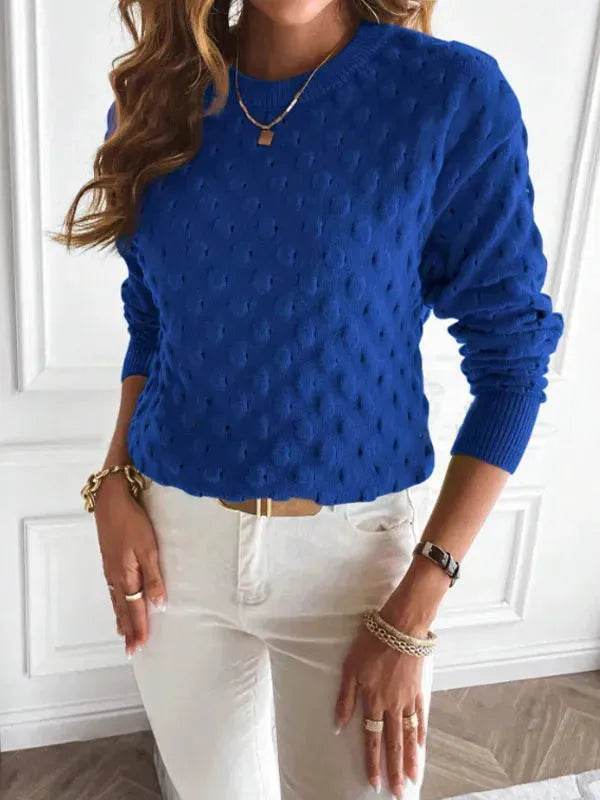 Pullover Round Neck Long Sleeves Knitwear Cashmere sweater Top women