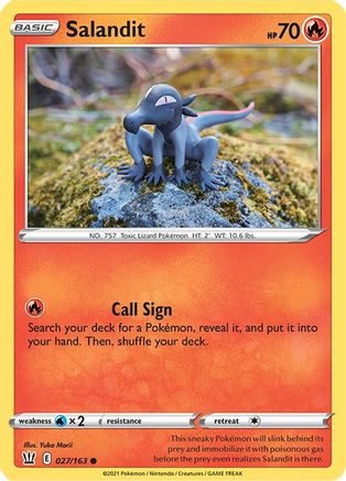 Salandit 27/163 - SWSH05 Battle Styles Reverse Holofoil