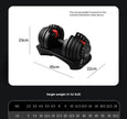15-Level Adjustable Dumbbell Set – Space-Saving Steel Home Gym Free Weights for Strength Training & Bodybuilding