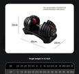 15-Level Adjustable Dumbbell Set – Space-Saving Steel Home Gym Free Weights for Strength Training & Bodybuilding