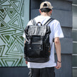 Men's PU Leather Backpack – Black | Travel, School & Laptop Bag