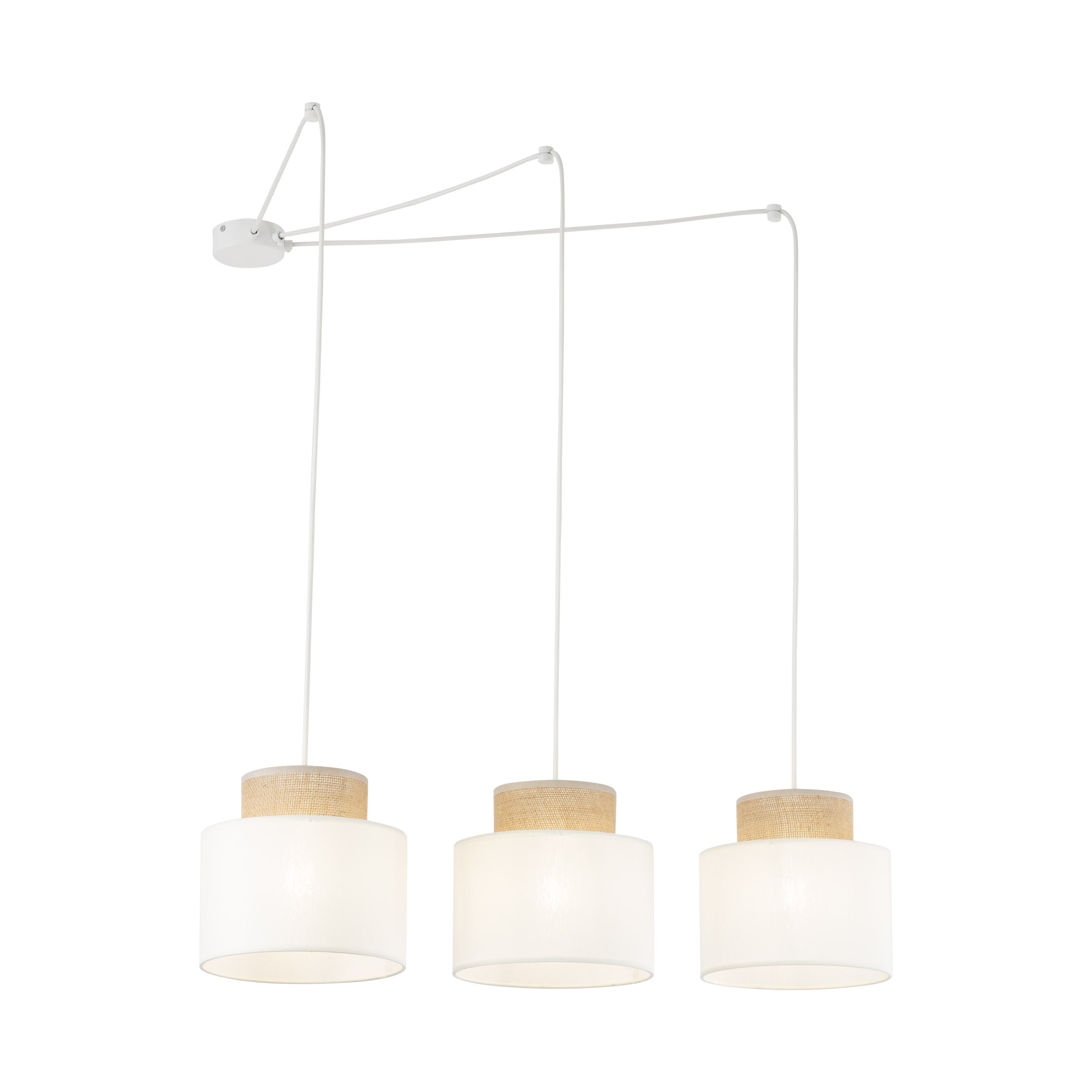 DUO White Adjustable 3-Light Pendant for Dining Table & Kitchen Island