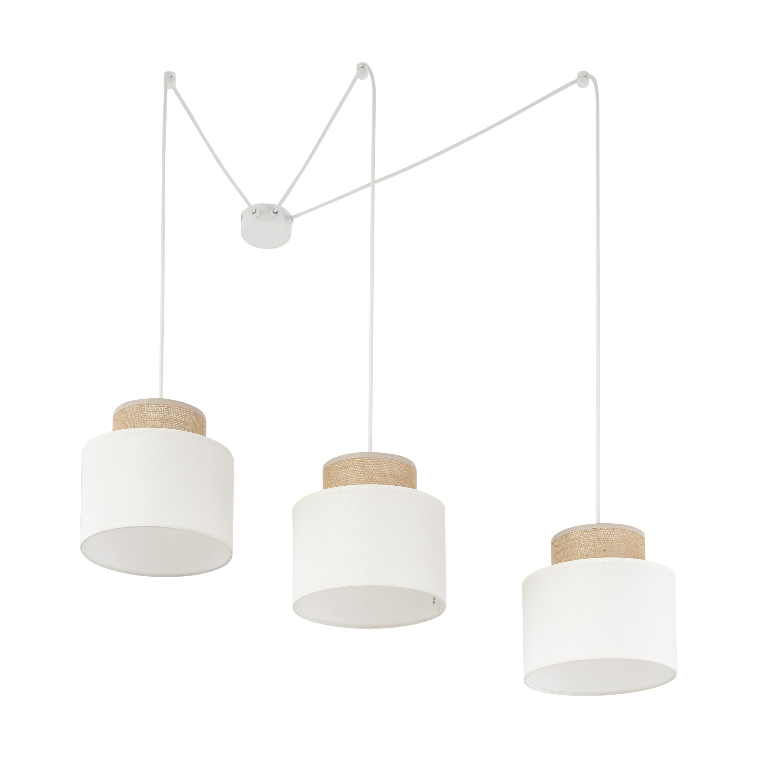 DUO White Adjustable 3-Light Pendant for Dining Table & Kitchen Island