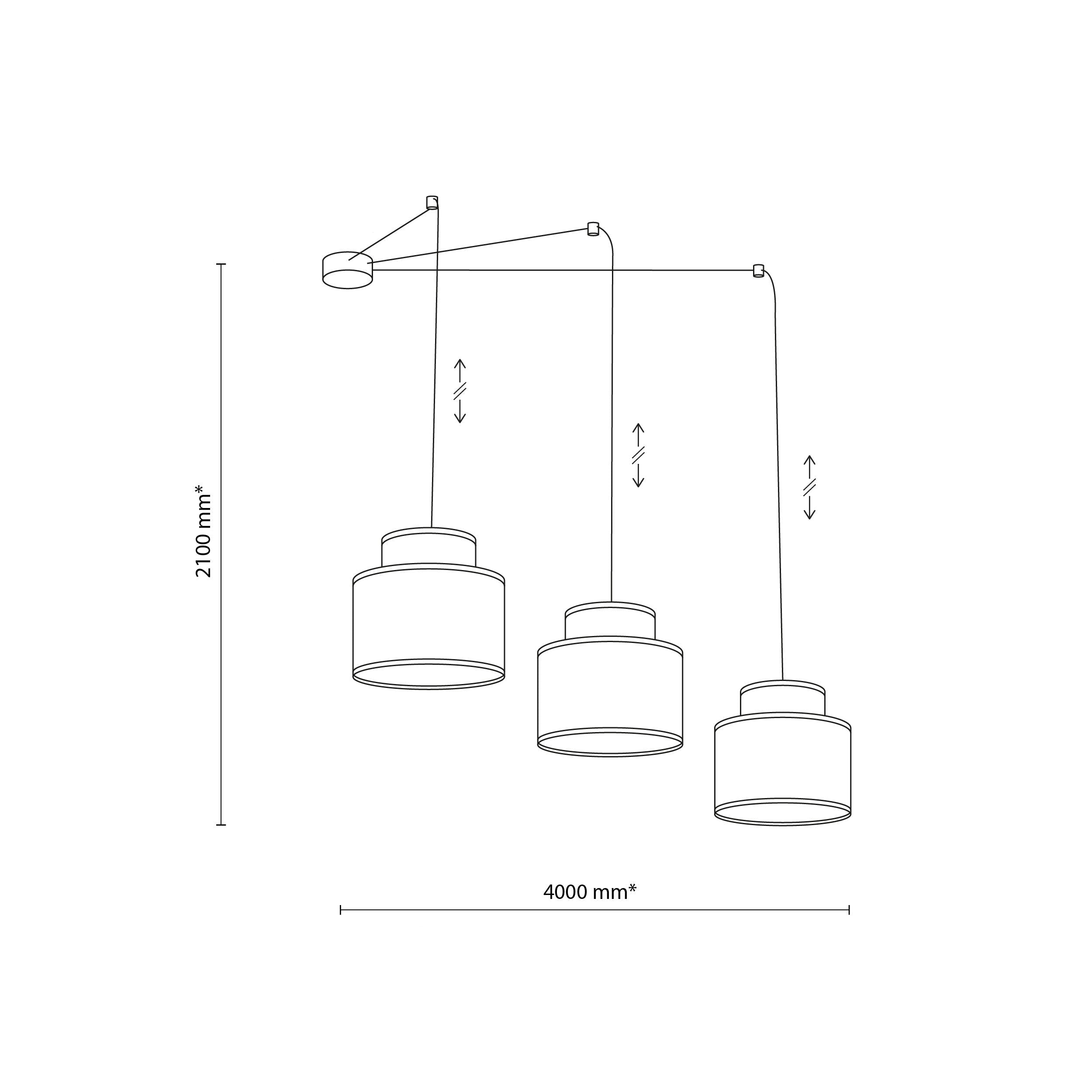DUO White Adjustable 3-Light Pendant for Dining Table & Kitchen Island
