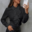 New Long Sleeve Business Work Office  Chiffon Blouse Shirt Women