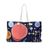 Colorful Bubbles Pattern Weekender Bag | Abstract Dot Galaxy, Large Tote Bag