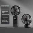 Handheld Fan Digital Display Hanging Neck Folding Charging