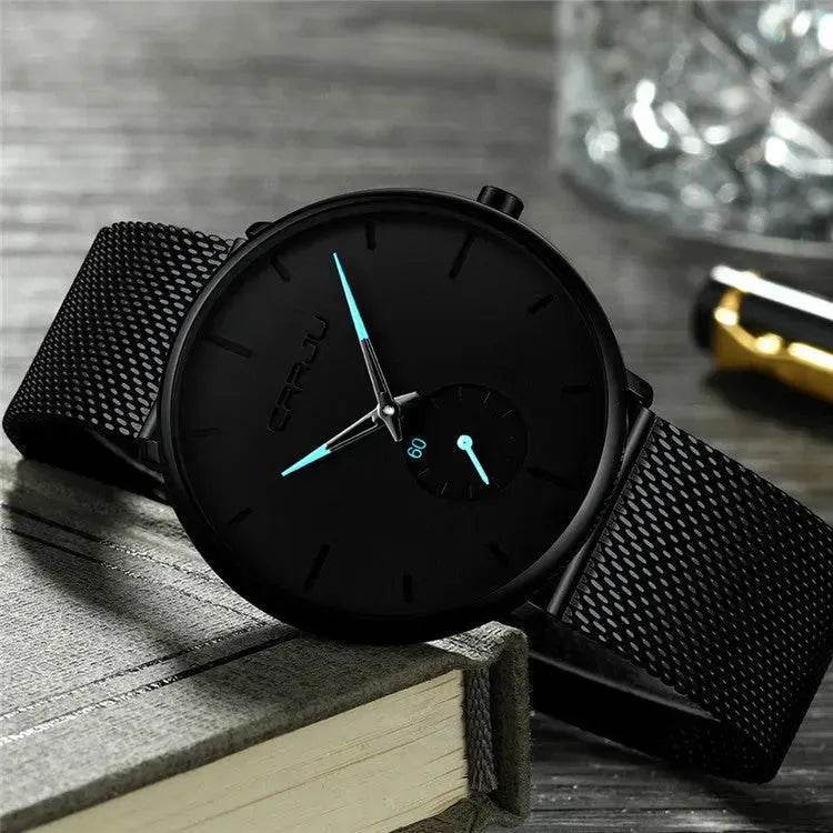 Simple ultra-thin watch round mesh belt watch