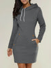 Women New hooded zipper pullover mid-length sweater