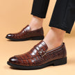 Men's Crocodile Pattern Business Dress Shoes – Height-Increasing PU Leather
